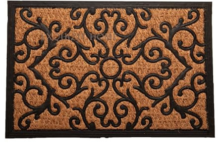 Doormats Coir Door Mat Heavy Duty Coir Door Mat Welcome Front Door Home Garden Mats 40x60cm (Coir Rubber Damask)