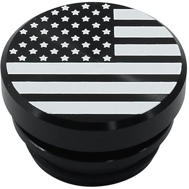 Unlorspy Auto-Zigarettenanzünder-Steckerabdeckung, Billet-Aluminium-Zigarettenanzünder-Taste, wasserdicht, staubdicht, Zubehör für die meisten Fahrzeuge und Boote mit 12-Volt-Stromquelle (Flagge