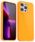 Svanove for iPhone 13 Pro Case Silicone, Slim Thin Glossy Plain Plastic 13 Pro Phone Case for Women, Girly Fluorescent Bright Soft Rubber Gel Jelly Cute Flexible Cover, Neon Orange