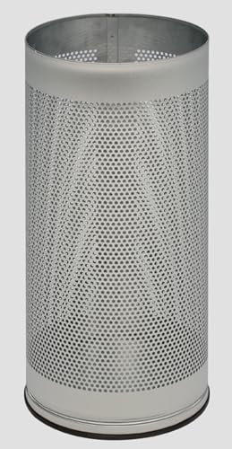 PROREGAL Dekorativer Schirmständer gelocht | HxBxT 61x27x27cm | Edelstahl | Grau | Regenschirmständer Schirmbehälter