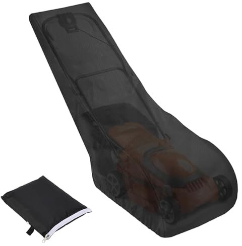 Lawn Mower Cover, Outdoor Lawnmower Cover with Adjustable Hem Cord, Waterproof Windproof Anti-UV 210D Oxford Fabric Walk Behind Lawnmower Storage Cover (193 x 63.5 x 112 cm)