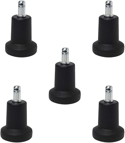 5PCS Bell Glides High Profile Bell Glides Replacement Office Chair or Stool Swivel Caster Wheels to Fixed Stationary Castors with Self Adhesive Felt Pads for Carpet, Chair Feet Wheel Stopper