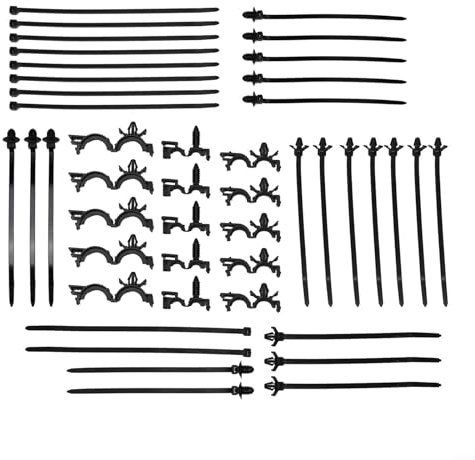 45 fascette per montaggio auto, in plastica, con chiusura a pressione, autobloccanti, con clip per il fissaggio dei cavi, 30 fascette + 15 clip per cablaggio