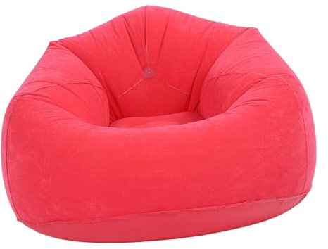 Aufblasbarer Lounge-Sessel, Tragbar, Zusammenklappbar, Aufblasbares Sofa, Wohnzimmer, Schlafzimmer, Balkon (Rot)