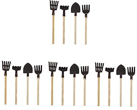 Abaodam 16 Piezas Herramientas De Jardinería Juguete Jardín Interior Mini Pala De Excavación Accesorios para Casa De Muñecas Kit De Jardinería Pala De Jardinería para Niños Pala De Playa