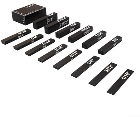 15Pcs Setup Blocks Height Gauge Set Aluminum Setup Bars For Router And Table Saw, Gauge Block Set High Precision Setup Bars Testing Height Gauge Block Measuring Tool (Black)