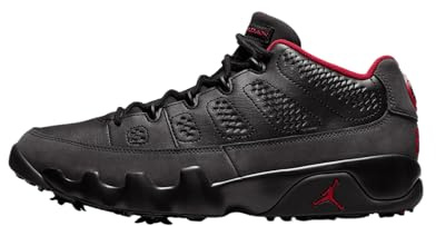 Nike Men's Air Jordan 9 G Golf Shoes, Black/True Red/Dark Charcoal, 9.5 UK