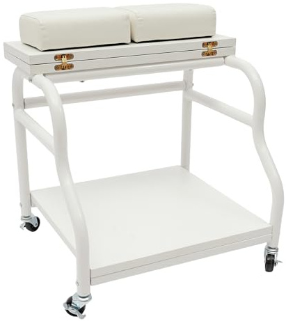 Fußbad Spa Wagen, Trolley für Fußbad mit 4 Universal-Räder, Maniküre Fußstütze für Fußbäder, Fußmaniküre, Fußmaniküre, Fußmassagen (Weiß)