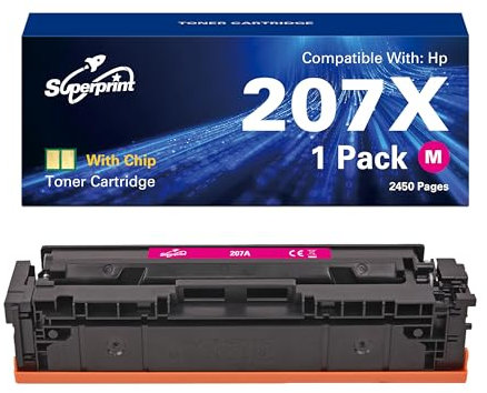 Superprint 207X Tonerkartusche mit großer Kapazität Kompatibel für HP W2210X 207X Toner für Color Laserjet Pro M255dw MFP M282nw M283cdw M283fdw (Magenta)