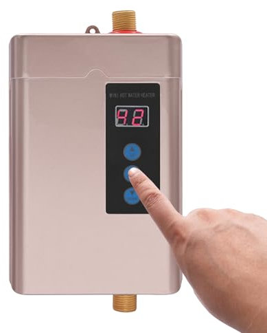 Scaldacqua istantaneo, 4 KW, scaldabagno elettrico istantaneo, mini scaldabagno con display LCD, scaldabagno istantaneo con telecomando