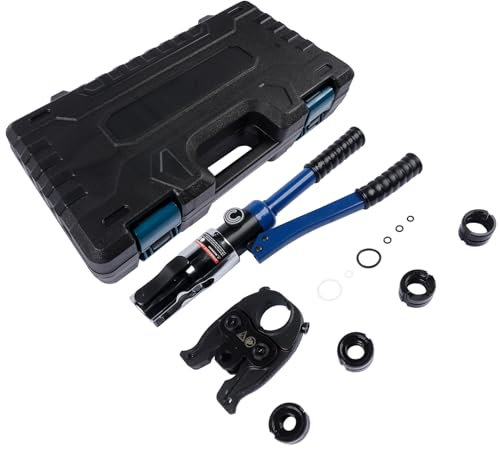 Outil à sertir Contour U 16-20-25-32 Set Outil à sertir avec tête pivotante à 360° pour tube cuivre, tube inox, tube inox, inserts à mâchoires U Hopzty