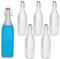 MamboCat 6er Set Vierkant-Bügelflaschen Swing I 1 L I Frozen-Glas | edle Verpackung I Essig & Öl I Trink-Flaschen I Milchglas transluzent