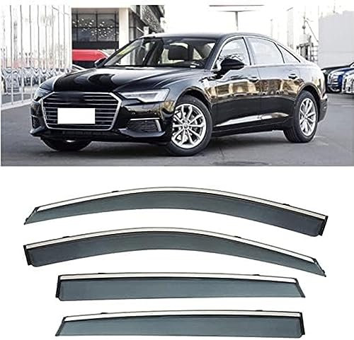 Auto Windabweiser für Audi A6 2016-2021, Regenabweiser Seitenfenster Autofenster Regenschutz Seitenfensterabweiser Wetterschutz Deflektoren