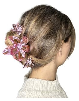 Lila Blumen-Haarschmuck für Damen – 2x 8 cm Haarklammern und Haarspangen für Mädchen | Eleganter Flower Hair Clip für extra Volumen