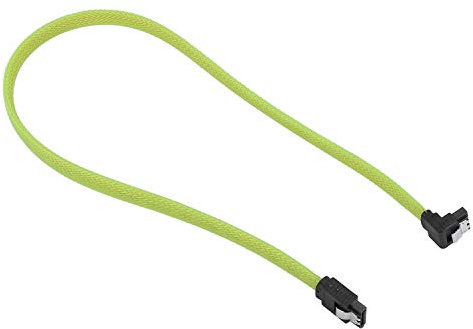 Pesfehhy 50cm Sata 3.0 III Sata3 Cable de Datos de 7 Cables Ssd 6Gb/S de Ángulo Recto Cable de Datos de Disco Duro HDD con de Nylon (Verde)