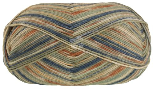LANA GROSSA Meilenweit Piccata | Sockenklassiker, bedruckt und waschmaschinenfest | Handstrickgarn aus 75% Schurwolle & 25% Polyamid | 100g Wolle zum Stricken & Häkeln | 420m Garn FB 4803