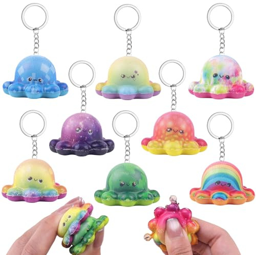 Anboor Oktopus Squishies Quetschspielzeug - 8 Stück Weiche Mini-Tier Stressbälle für Kinder, Langsam Rückfedernde Fidget Sensorik Spielzeuge für Ozean-Mottopartys