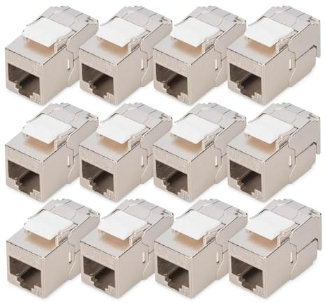 DIGITUS Keystone-Modul Cat 6A – 12 Stück – Geschirmt – Kompaktgehäuse