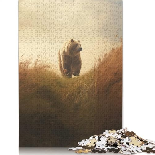 500 Piece Jigsaw Puzzles Bear in Tall Grass Jigsaw Puzzles for Adults Woodenboard Puzzles Challenging To Complete But Fun And Humorous 500pcs (52x38cm)