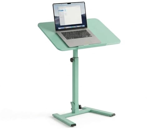 MUSSO D7 Mobiler Klapp-Stehschreibtisch mit 90° Neigung, Grün | 90° Neigbare Platte, Höhenverstellbar, klappbar, Rollen mit Bremse, Sofa, Bett und Homeoffice