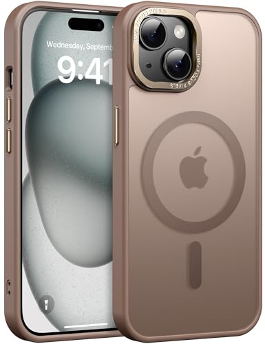 Helssitot für iPhone 13/14/15 Hülle mit MagSafe, Wüstengold | mit Magsafe Militär-Grade Stoßfest Kratzfest Anti-Fingerabdruck Rückseite Matt Handyhülle für iPhone 13/14/15 6,1 Zoll