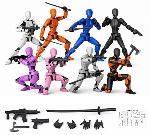 CANRNYACBZ T13 Action Figurine 8 pcs – Figurines d’Action T13 Imprimées en 3D, Articulées, Multi-Joints, Custom Figure, Wobbly Figure, Stop Motion, Desktop-Déco pour Enfants et Adultes