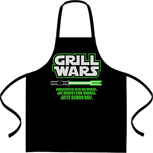 Shirtgeil Kochschürze Herren Geschenk für überirdische Grill Wars Grillschürze, Latzschürze One Size Schwarz