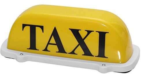 Edelstahlmarkenshop Taxischild Dachzeichen Dachschild Taxi Gelb Lampe Licht Beleuchtung 12V