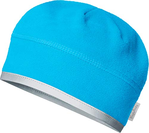Playshoes Unisex Kinder Fleece-Mütze Wintermütze, aquablau Helmgeeignet, 55cm