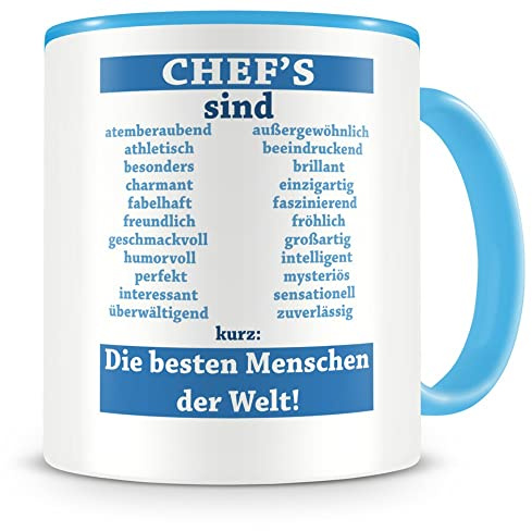 Samunshi® Chef's sind Tasse Beruf Geschenk Kaffeetasse Teetasse Kaffeepott Kaffeebecher Becher 300ml hellblau
