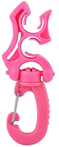 Keenso Tauchrohrhalterung mit Clip, Haken für Schnalle, Regler, Clip, Schlauchhalter BCD (Rosa)