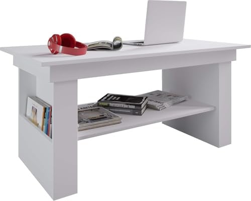 VCM Couchtisch 115x65x52 cm 3 Fächer Zeitloses Design Holzwerkstoff | Zentrale Ablagefläche mit zusätzlichem Stauraum - im Wohnzimmer - für Designliebhaber - Für den Alltag