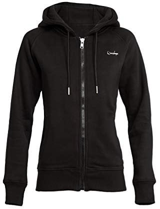 Winshape Damen Kuschelige Hoodie-Jacke J005 Kapuzenpullover, Schwarz, J005-SCHWARZ-XS