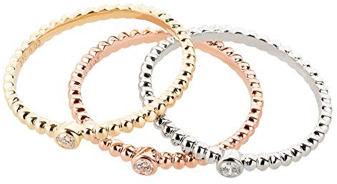 Ardeo Aurum Damenring aus 375 Gold Gelbgold mit 0,03 ct Diamant Brillant in Zargenfassung Solitär-Kugeln-Ring Verlobungsring Gr. 50