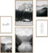 MUUDLY® Premium Poster Set, Moderne Wandbilder für Wohnzimmer und Schlafzimmer, 2 x A3 & 4 x A4, Bilder als Wanddeko (ohne Rahmen, Schwarz-Weiß)