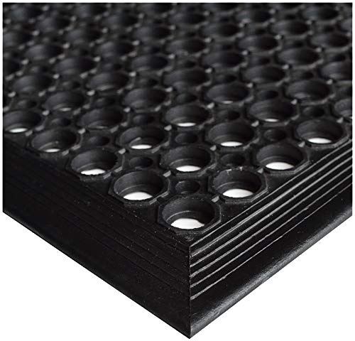 UNIMAT-Anti-Fatigue Outdoor Rubber Drainage with Non-Slip Backing Heavy Duty Mat for Restaurant Industrial Use-3'x 5' Black Mat-Ideal Bar Accessory