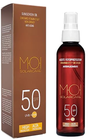 M.O.I Anti-Aging-Photoprotektor-Öl, SPF 50 UVB + UVA, hoher Schutz, 150 ml