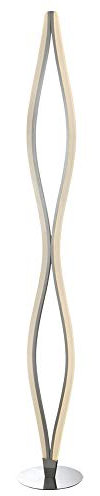 etc-shop Stehleuchte LED Modern Design Wohnzimmerlampe stehend Stehlampe silber, geschwungen Schalter, 1x LED 30,8W 2156Lm warmweiß, H 146,5 cm