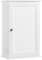Yaheetech Armoire Murale de Toilette, Meuble de Rangement Suspendu Salle de Bain, 35 x 20,7 x 55 cm, Armoire à Pharmacie, 2 Étagère Réglables, avec Porte, en Bois Blanc WC Cuisine Blanc