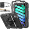 SEYMAC stock Funda para iPad Mini 7 (A17 Pro) & Mini 6 Generacion 8,3 Pulgadas 2024/2021, Funda Resistente con Protector de Pantalla Portalápiz [Soporte Giratorio 360]& Correa de Mano (Negro)