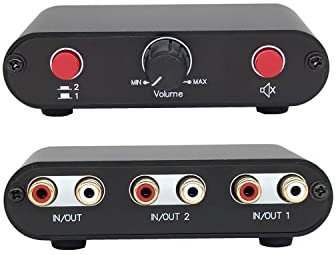 TENEALAY 2 vie RCA Stereo Audio Switch Ingresso Selettore Sorgente Segnale Selettore Splitter Box (2 in 1 Out/1 in 2 Out) -RC21