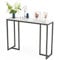FATIVO Konsolentisch Weiß Marmor Eingangstisch Stabil Metallgestell, Sofatisch Skandinavisch Dekotisch Aufbewahrungstisch Flurtisch für Wohnzimmer 100×30×79cm Beistelltisch Sideboard
