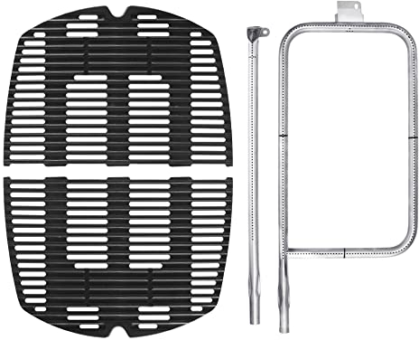 DELSbbq 7646 Gusseisenrost & 65032 Grillbrenner für Weber Q300/320 Serie