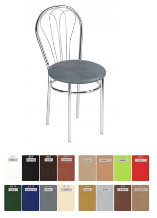 All4All Stuhl Venus Küchenstuhl aus Metal Chrom Bistrostuhl Esszimmer Wohnzimmer Esszimmerstuhl Wohnzimmerstuhl (AL1 WEIß)