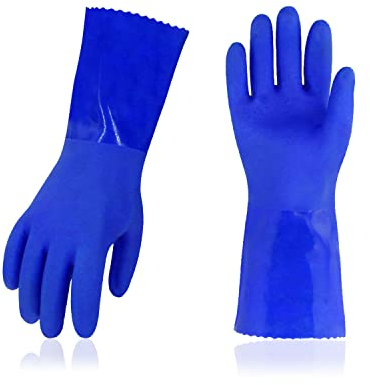 Vgo... 2 Paar Arbeitshandschuhe Polyester PVC-beschichtet rutschfest unisex (PVC4010)