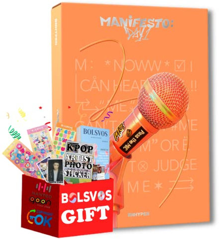ENHYPEN - MANIFESTO: DAY 1 [M ver.] (3rd Mini Album) Album+BolsVos K-POP eBook (21p), BolsVos Sticker for Toploader, Photocards