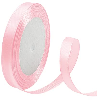 Satinband Rosa 10mm, 22 Meters Dekoration Präsent Geschenkband Breit Schleifenband, Stoffband für Kleid Hochzeit, Taufe und Geburtstag Geschenke,Satin Dekoband, Deko Band Geschenkverpackung