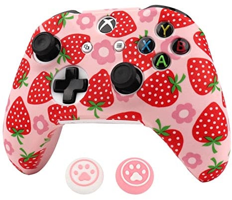 RALAN - Custodia protettiva per controller Xbox One, in silicone antiscivolo, compatibile per Xbox 1, con joystick per gamepad wireless e cablata, con 2 graziosi tappi per pollice.