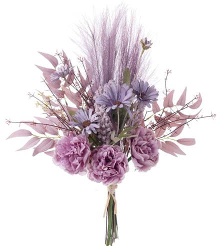 KIRIFLY Kunstblumen Künstliche Pflanzen Blumen Deko Seidenblumen Pfingstrose Blumenarrangements Kernstück Hochzeit Blumenstrauß(lila)