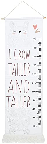Messlatte aus Segeltuch Stoff für Kinder 140x55cm Größenmesser Wachstumsmesser Wandteppich Deko Kinderzimmer Maßband Baybzimmer Dekoration (Design 1)
